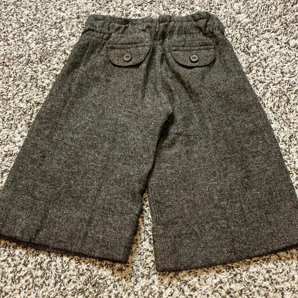 Neige from Paris wide Leg Crop Trousers Tweed Pleated Black & beige - Picture 5 of 9